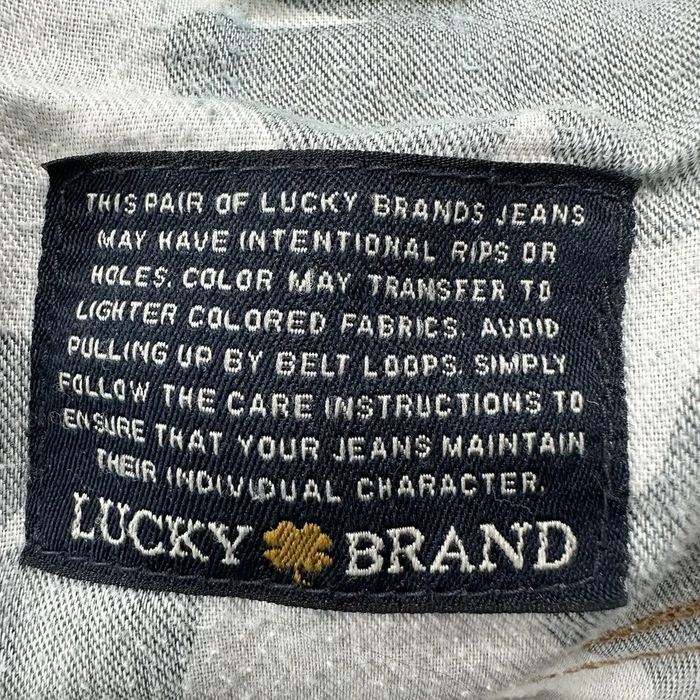 Lucky Brand 329 Straight Jeans Men actual 34x34‎ Blue Distressed Italian Denim